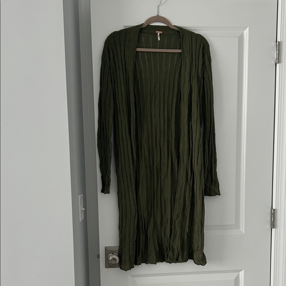Free People Olive Green long Sweater